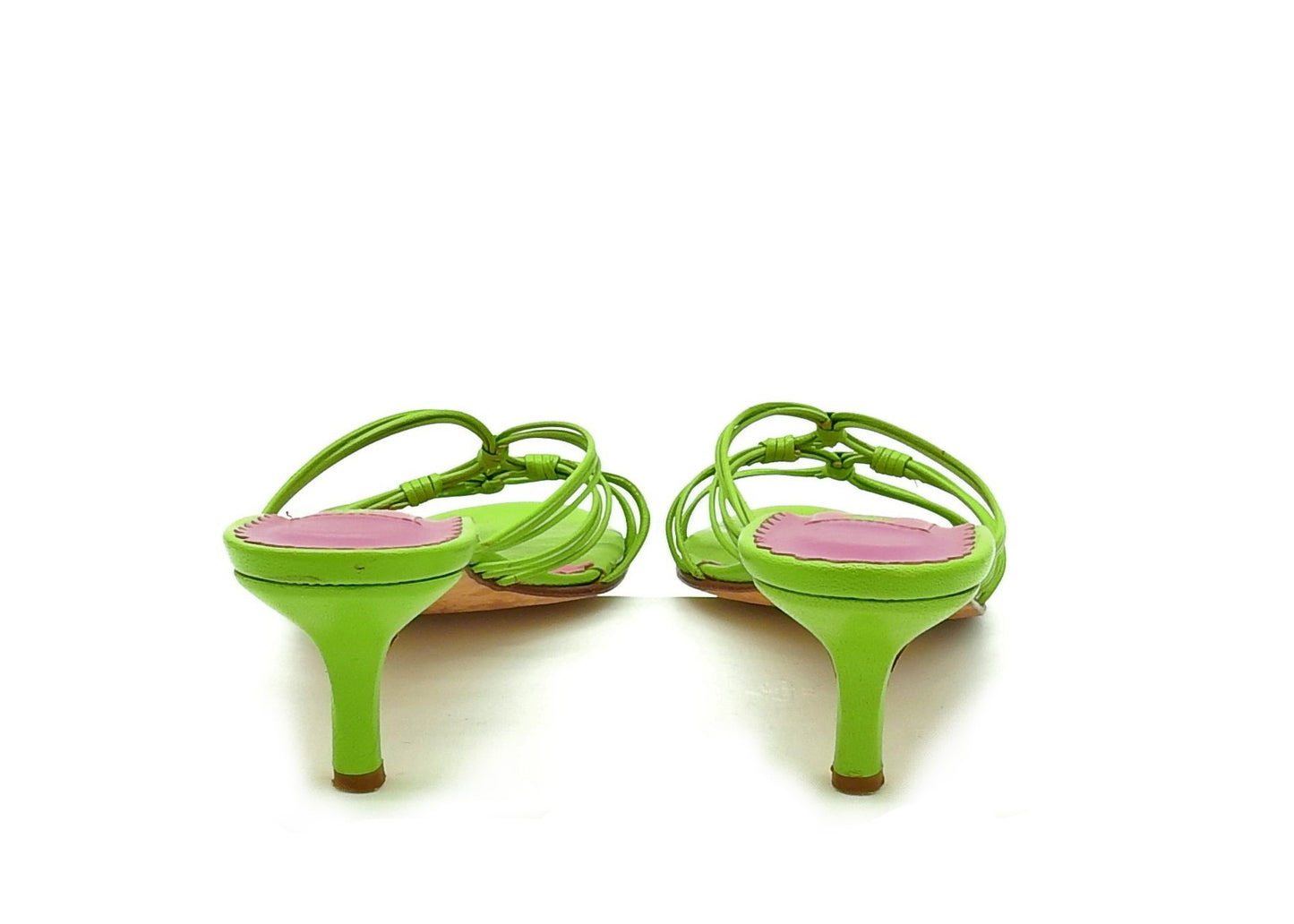 Bright Green Leather Mule <br /> Size: 9.5