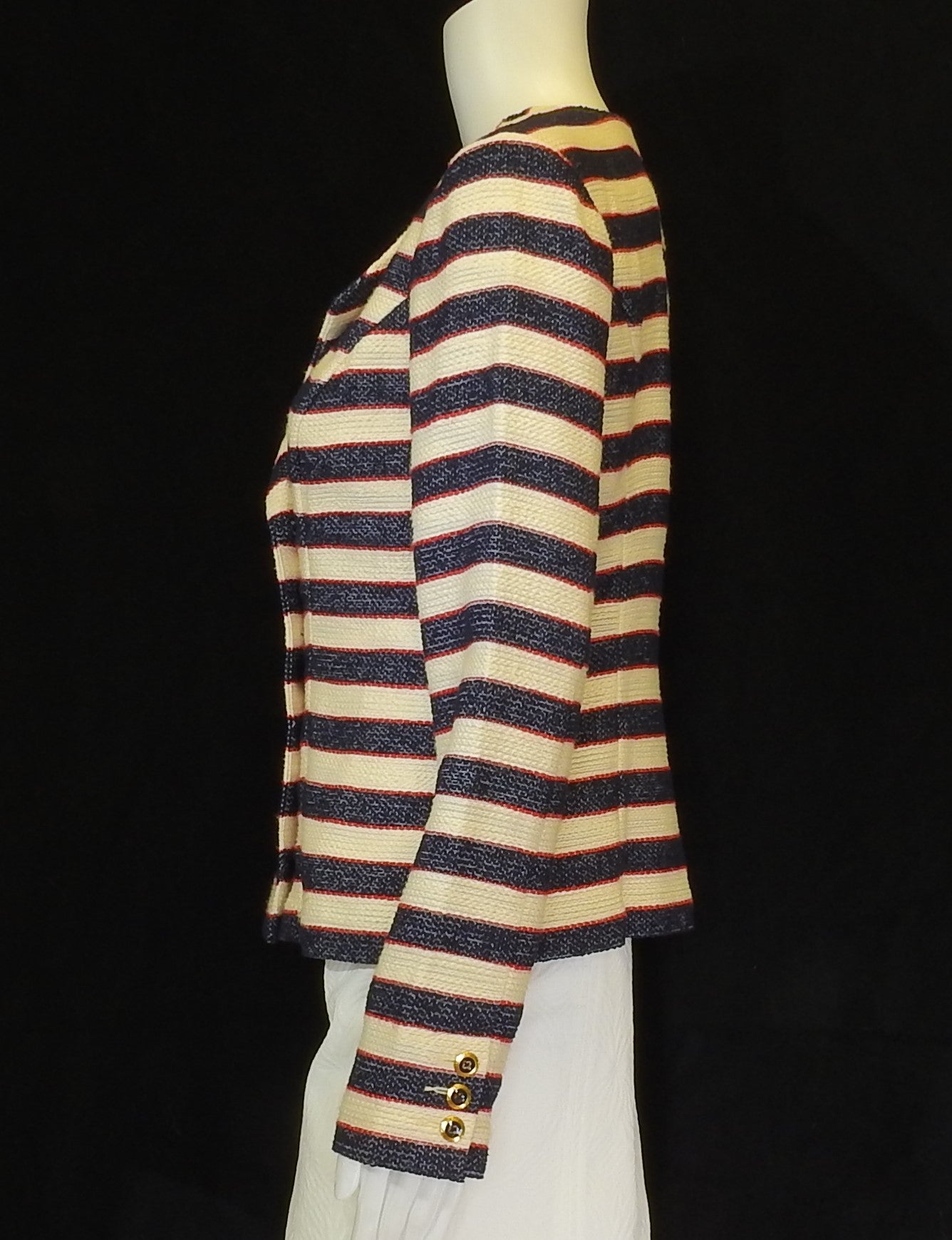 Striped Double Breasted Jacket <br /> Size: 2